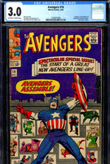 Avengers #16 CGC 3.0 - first "new" team M. of E. disband - SOLD!