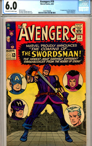 Avengers #19 CGC graded 6.0 first Swordsman SOLD!
