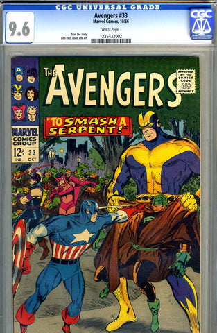 Avengers #33   CGC graded 9.6 - white pages - SOLD!