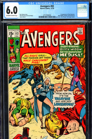 Avengers #83 CGC 6.0 - first app of Lady Liberators - SOLD!