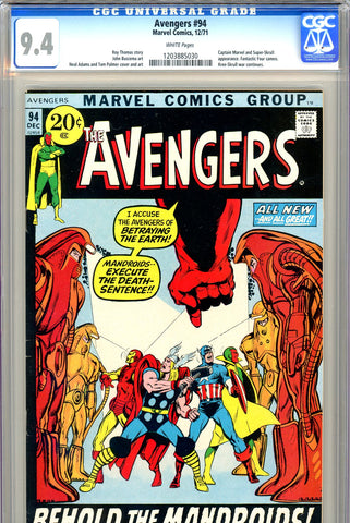 Avengers #094 CGC graded 9.4 - Neal Adams c/a - SOLD!
