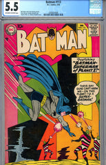 Batman #113   CGC graded 5.5 - prototype S.A. costume (1958) - SOLD!