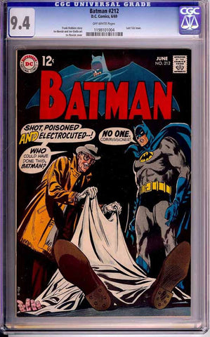 Batman #212  CGC graded 9.4 - black cover - SOLD!