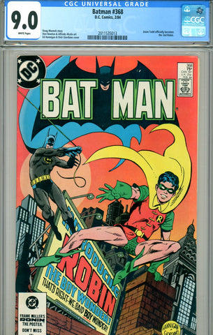 Batman #368 CGC graded 9.0 Jason Todd becomes official - SOLD!