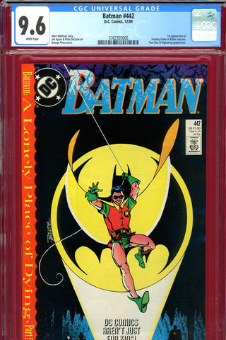 Batman #442 CGC graded 9.6 - first Tim Drake in costume