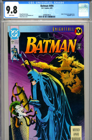 Batman #494 CGC graded 9.8 - HIGHEST GRADED  Joker/Scarecrow SOLD!