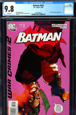 Batman #643 CGC graded 9.8 - HIGHEST GRADED  Joker cover/story - SOLD!