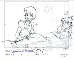 Original production cel -"Beauty & the Beast"- by Golden Films 027 (sketches) - SOLD!