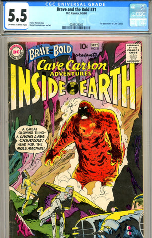 Brave and the Bold #031   CGC graded 5.5  first Cave Carson - SOLD!