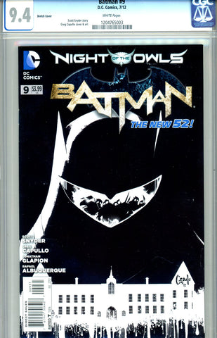Batman #09  CGC graded 9.4 - Sketch Cover SOLD!