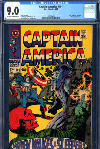 Captain America #101 CGC graded 9.0  Red Skull c/s  SOLD!