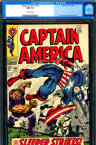 Captain America #102 CGC graded 9.4 Red Skull/Sleeper c/s