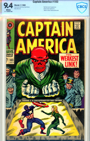 Captain America #103   CBCS graded 9.4 Red Skull c/s  SOLD!