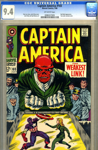 Captain America #103   CGC graded 9.4 - SOLD