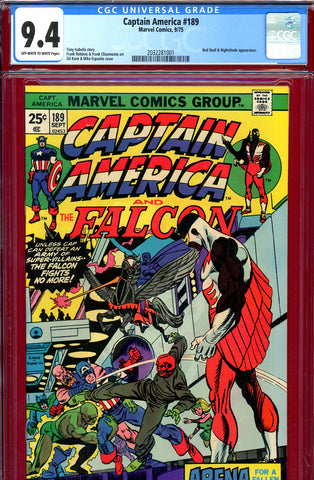 Captain America #189 CGC graded 9.4 Red Skull c/s