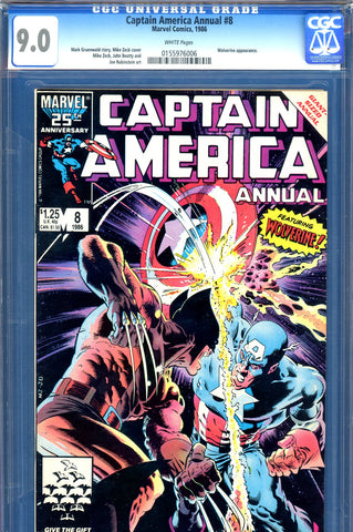 Captain America Annual #8 CGC graded 9.0 - classic cover - 1st Overrider - SOLD!