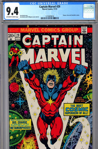 Captain Marvel #29 CGC graded 9.4  Stralin c/s/a - SOLD!