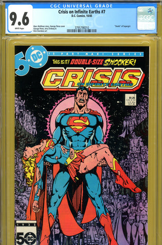 Crisis On Infinite Earths #07 CGC graded 9.6 - "death" of Supergirl - SOLD!