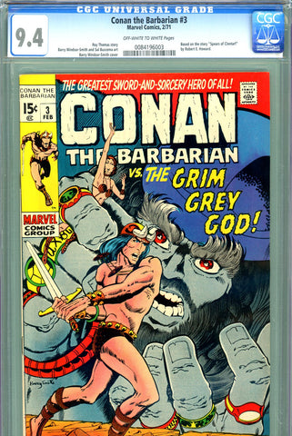Conan the Barbarian#03 CGC graded 9.4 - low distribution in some areas - SOLD!