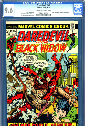Daredevil #095 CGC graded 9.6 - Black Widow and Man-Bull appearance