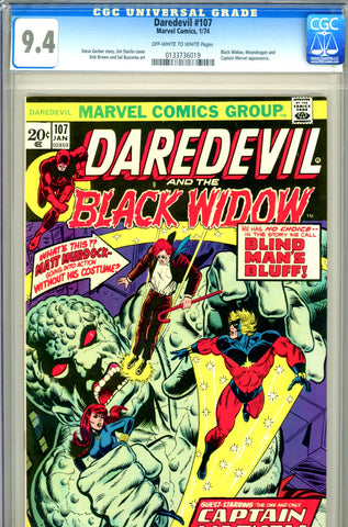 Daredevil #107 CGC graded 9.4 - Black Widow team-up SOLD!