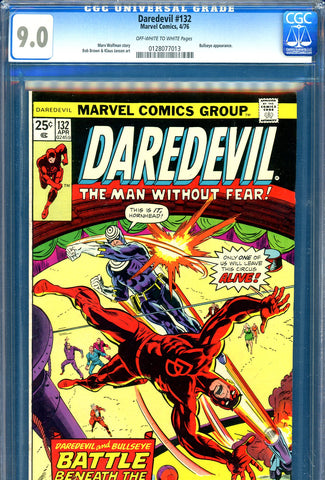 Daredevil #132 CGC graded 9.0 - second Bullseye appearance