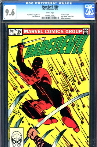 Daredevil #189 CGC graded 9.6 - Frank Miller cover and story - SOLD!