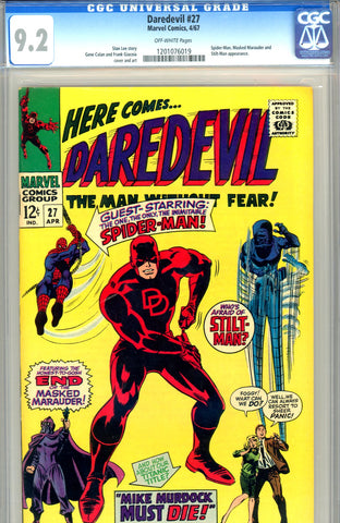 Daredevil #27   CGC graded 9.2  Spider-man x-over SOLD!