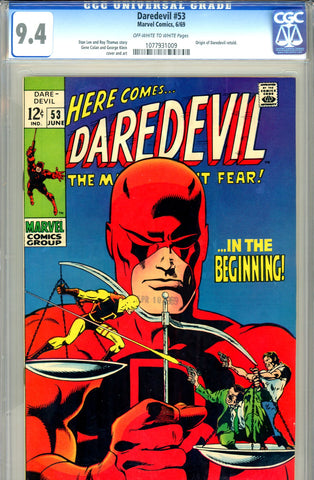 Daredevil #53 CGC graded 9.4 origin retold - SOLD!