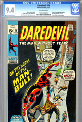 Daredevil #78 CGC graded 9.4 - origin of the Man-Bull SOLD!
