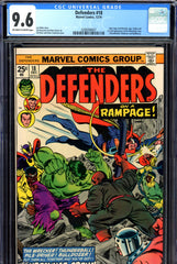 Defenders #18 CGC graded 9.6 - origin of Wrecking Crew SOLD!