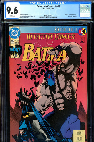 Detective Comics #664 CGC graded 9.6  Joker/Bane appearance - SOLD!