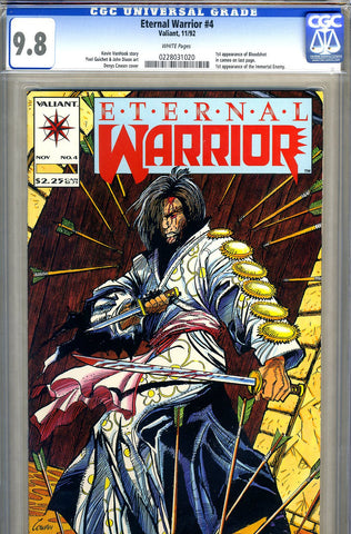 Eternal Warrior #4  CGC graded 9.8 -HG- 1st Bloodshot SOLD!