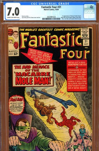 Fantastic Four #031 CGC graded 7.0 - first app of Doctor Franklin Storm - SOLD!