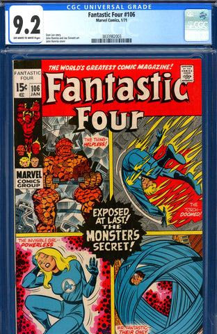 Fantastic Four #106 CGC graded 9.2 John Romita cover/art - SOLD!