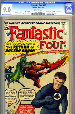 Fantastic Four #010   CGC graded 9.0 - third Doctor Doom - SOLD!