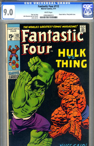 Fantastic Four #112   CGC graded 9.0 - SOLD