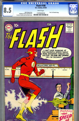 Flash #108   CGC graded 8.5 - white pages - SOLD!