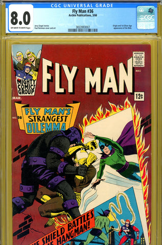 Fly Man #36 CGC graded 8.0  origin/1st app of The Web - SOLD!