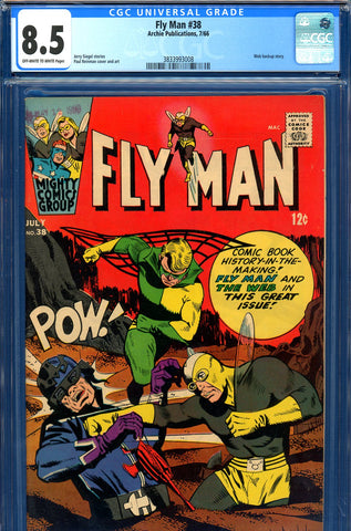 Fly Man #38 CGC graded 8.5 - Jerry Siegel stories
