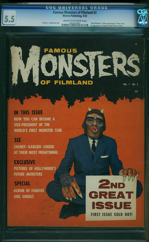 Famous Monsters of Filmland #02  CBCS graded 5.5 SOLD!