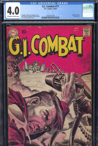 G.I. Combat #077 CGC graded 4.0 classic grey tone cover - SOLD!