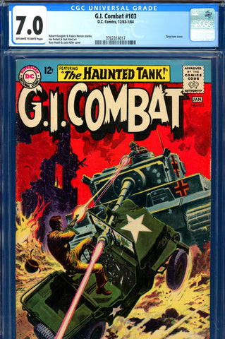 G.I. Combat #103 CGC graded 7.0 - grey tone cover - SOLD!