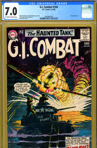 G.I. Combat #104 CGC graded 7.0 - grey tone cover - SOLD!