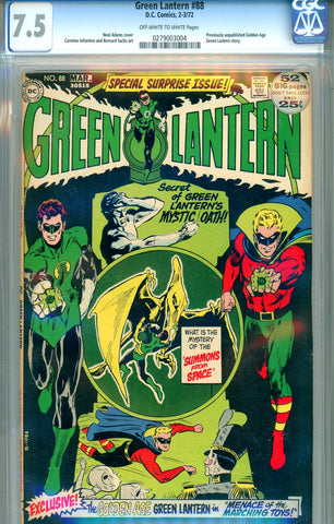 Green Lantern #88   CGC graded 7.5 - classic cover - SOLD!