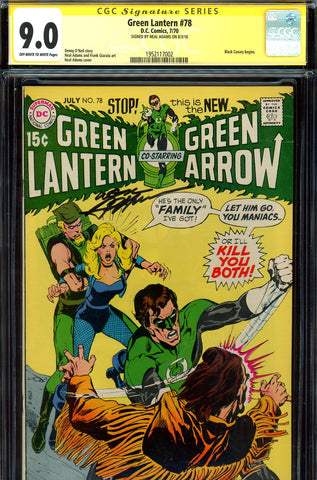 Green Lantern #78 CGC graded 9.0  SIGNATURE SERIES SOLD!