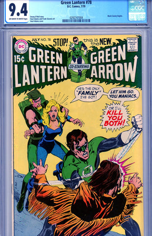 Green Lantern #78  CGC graded 9.4   Black Canary begins SOLD!