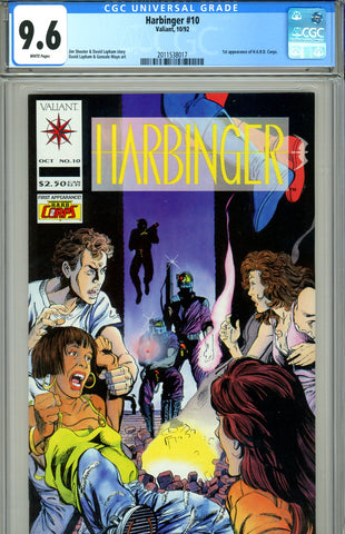 Harbinger #10 CGC graded 9.6 - first H.A.R.D. Corps