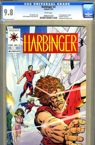 Harbinger #2  CGC graded 9.8 -HG- 1st Rock, Swallow, Sparrow - SOLD!