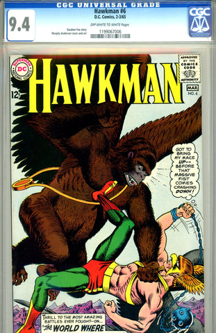 Hawkman #6 CGC graded 9.4 - Murphy Anderson cover/story